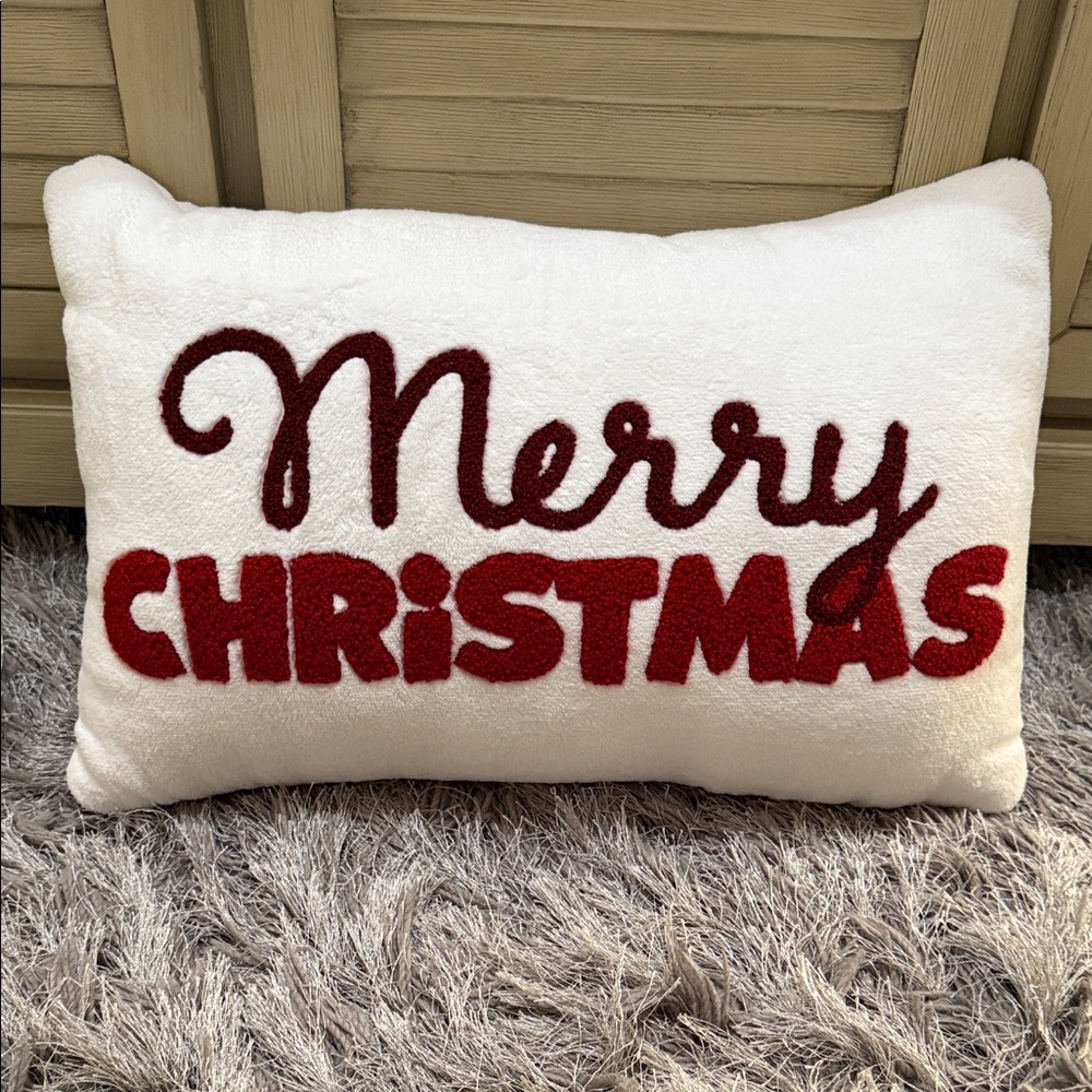 Target Merry Christmas Pillow - White and Red
